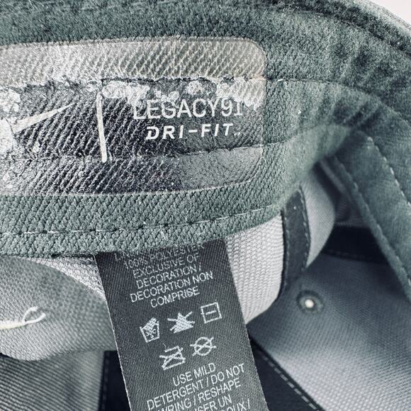Nike Legacy 91 Dri-Fit Baseball Cap Mens Gray Logo Adjustable Strapback Hat‎ - Picture 12 of 13